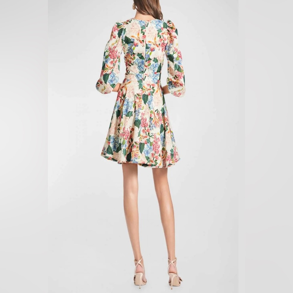 🌸 Sachin & Babi Dolce Floral Mini Dress Size 2 Antico Botanico Linen Blend EUC - Picture 3 of 15